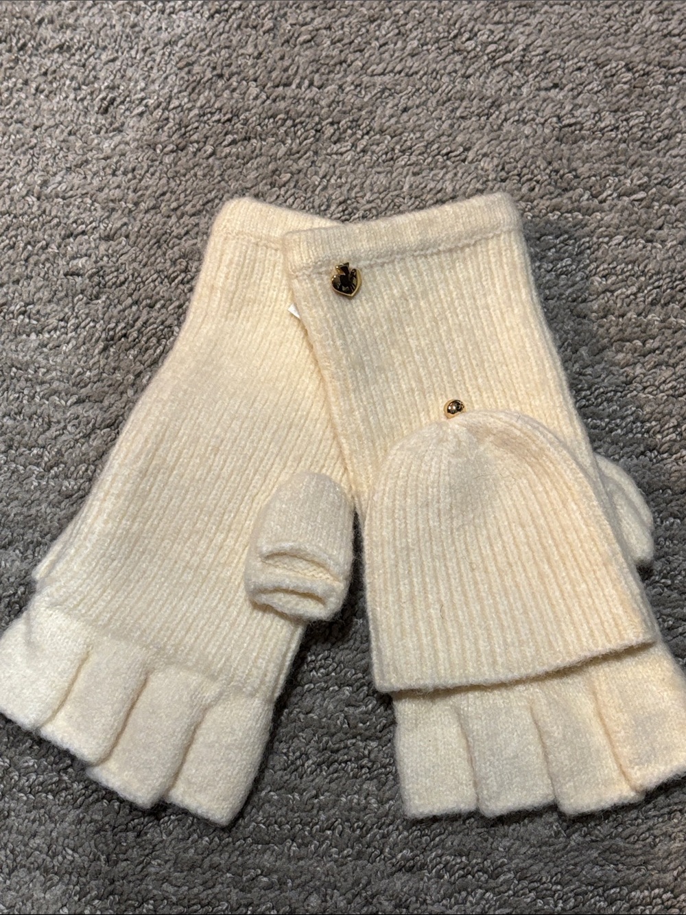 kate spade Cream Convertible Fingerless Mittens